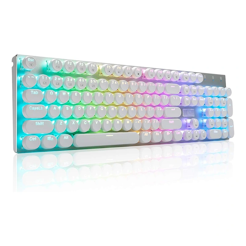 104 taster Kablet skrivemaskine Mekanisk RGB-tastatur