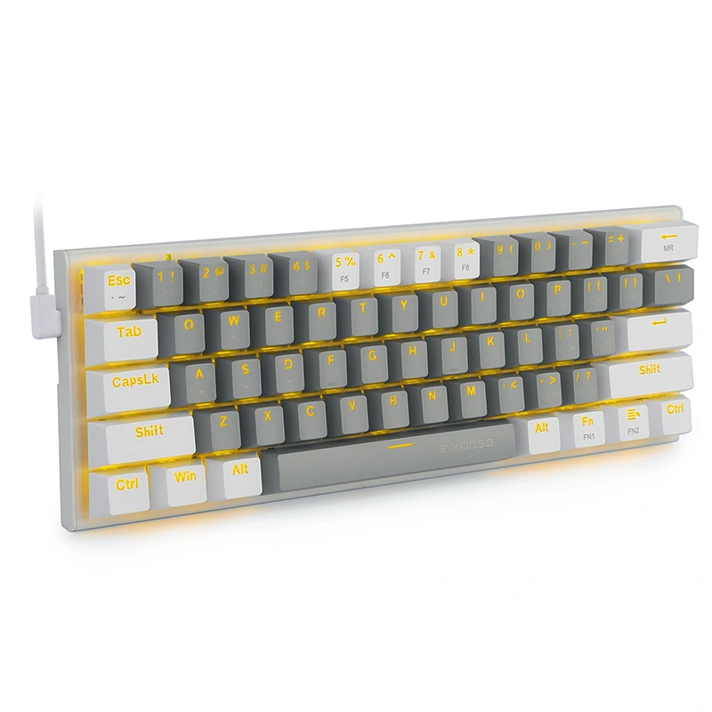 61 Nøgle 60% kablet LED mekanisk spiltastatur