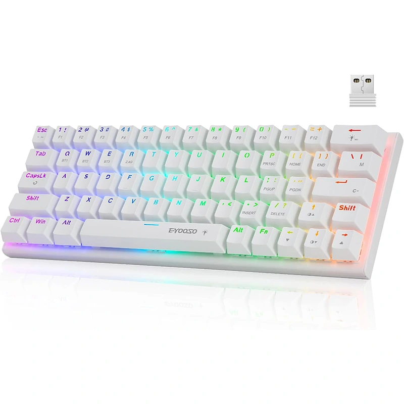 63 RGB-nøgler trådløst BT 2.4GHz type-c mekanisk spilletastatur