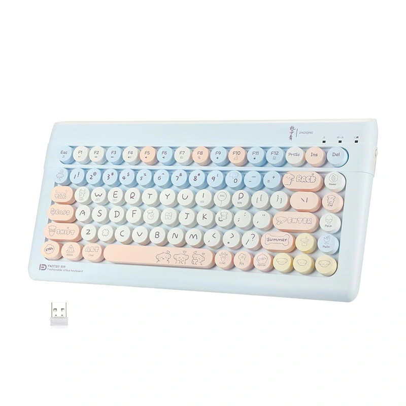84 taster trådløse tastaturer Bluetooth og 2,4 GHz skrivemaskine