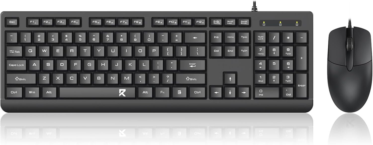 Sort BC7543 tastatur og mus med kabel