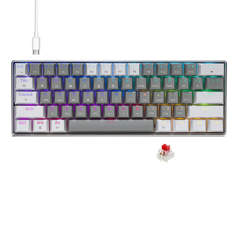 Bærbart 60 % mekanisk kablet gaming-tastatur