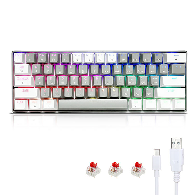 Bærbart 60% RGB mekanisk gaming-tastatur