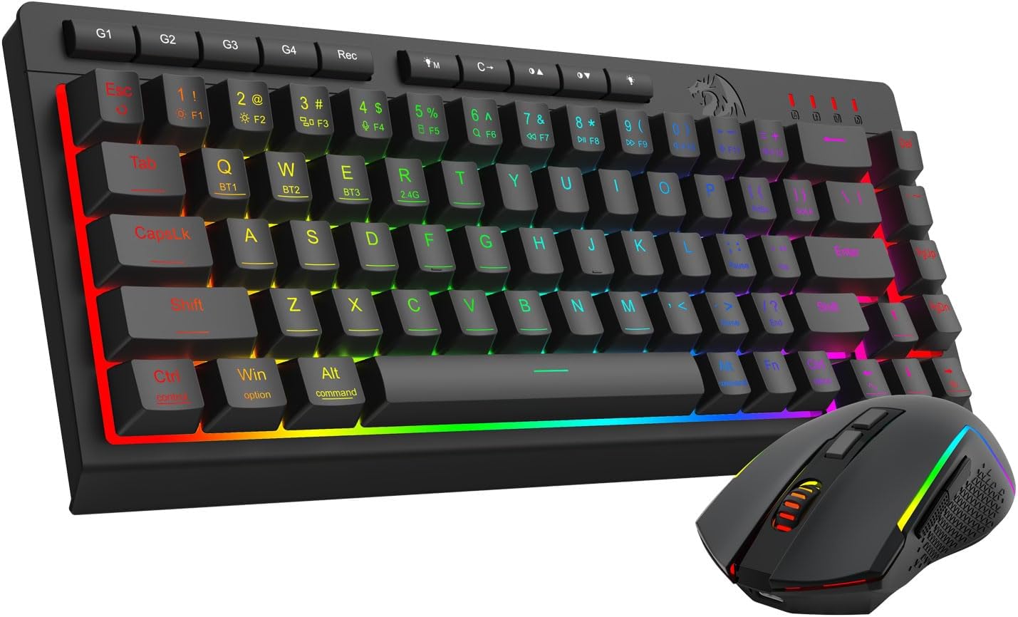 Sort S157 trådløst gaming tastatur og mus kombination