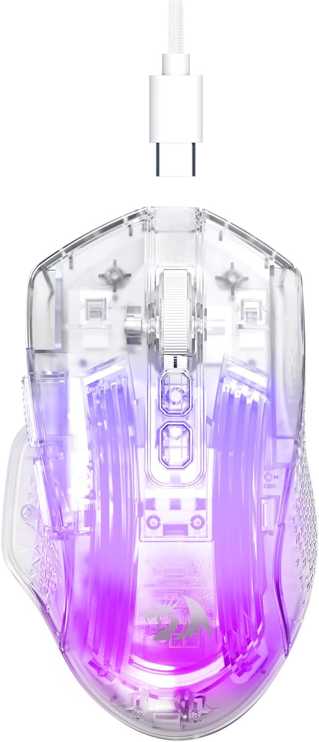 Hvid M695CT 24.000 DPI 8 RGB LED Baggrundsbelyst ModeWired Gaming Mus